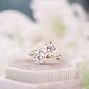 14k Yellow Gold 2ct Toi et Moi Custom Lab Created Diamond Engagement Ring Ada Diamonds Design AD-336 Macro