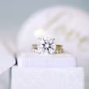 yellow gold 4 carat round lab created diamond classic four prong solitaire engagement ring ada diamonds design ad 144 with wedding band