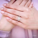 lab diamond engagement ring with emerald in pave setting