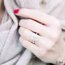 white gold 2.5carat radiant double sided halo pavé engagement ring with man made diamonds ada diamonds design ad-213 on model