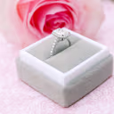 Platinum Emerald Halo Pavé Setting featuring High Quality 2.0 Carat Man Made Diamonds (Profile View)