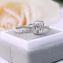 Exceptional Quality 2.0 Carat Diamonds Emerald Halo Pavé Setting in Platinum (Main View)