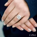 Emerald Halo Pavé Diamond Engagement Ring featuring 2.25 ct Lab Grown Diamonds (Main View)