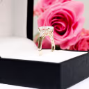 18k yellow gold engagement ring with oval and baguette lab grown diamonds ada diamonds design ad-459