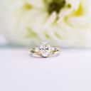 yellow gold oval and baguette three stone lab grown diamond engagement ring with custom contour wedding band ada diamonds design ad 459 and ad 181