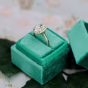 lab created oval diamond in a 14k yellow gold halo solitaire setting Ada Diamonds Design AD-416 in box