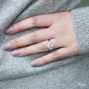 white gold oval and round engagement ring featuring 1.75ct oval lab grown diamond
