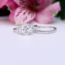platinum oval and round setting with matching french u eternity band