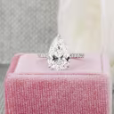 Platinum 4ct Pear Cathedral Pavé Engagement Ring with Lab Diamonds Ada Diamonds Design AD-355 Macro