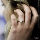 1.5ct cushion lab diamond in micro pave setting