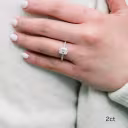 platinum three sided pavé lab diamond engagement ring with 2 ct radiant cut lab diamond ada diamonds design ad172 on model