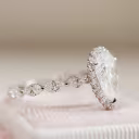 Platinum 3.5 Carat Pear Halo Lab Diamond Engagement Ring with Marquise Band in Platinum Ada Diamonds Design AD-179 Profile