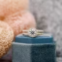 18k yellow gold custom 2ct round lab diamond halo engagement ring with double pave band ada diamonds design ad 179
