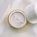 Platinum & 14k Yellow Gold Princess Petite Four Prong Solitaire featuring 1.5 ctw Man Made Diamonds (Main View)