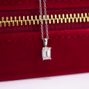 14k white gold three quarter carat man made diamond emerald cut necklace ada diamonds design ad 280 macro