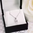 High Quality 0.7 ct Lab Diamonds set in Platinum Classic Emerald Pendant (Main View)
