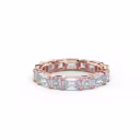 Rose Gold Emerald and Asscher East-West Eternity Band featuring 4.8 ct Synthetic Diamonds (Main View)