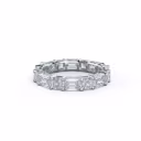 18k White Gold Emerald and Asscher East-West Eternity Band featuring High Quality 4.8 Carat Diamonds (Main View)