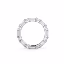 4.8 ct Lab Diamonds Emerald and Asscher East-West Eternity Band in White Gold (Profile View)