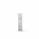 3.8 ct Diamonds set in 18k White Gold Oval Diamond French U Eternity Band (Side View)