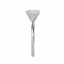White Gold Princess Petite Four Prong Solitaire Diamond Engagement Ring featuring Diamonds (Side View)