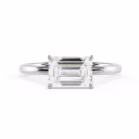 White Gold Emerald East-West Solitaire Diamond Engagement Ring featuring Diamonds (Main View)