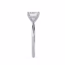 White Gold Emerald East-West Solitaire featuring Diamonds (Side View)