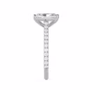 Lab Diamonds set in White Gold Radiant Cathedral Pavé Setting (Side View)