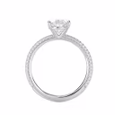 Created Diamonds Three Sided Pavé Setting in White Gold (Profile View)