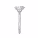 White Gold Three Sided Pavé Diamond Engagement Ring featuring Lab Diamonds (Side View)