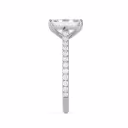 Lab Grown Diamonds set in White Gold Emerald Cathedral Pavé Setting (Side View)