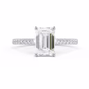 Lab Grown Diamonds Emerald Cathedral Pavé Setting in White Gold (Main View)