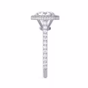 Lab Diamonds set in White Gold Double Sided Halo Setting (Side View)