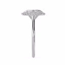 Synthetic Diamonds set in White Gold Oval Single Halo Diamond Engagement Ring (Side View)