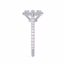 High Quality Lab Grown Diamonds set in White Gold Emerald Halo Pavé Diamond Engagement Ring (Side View)