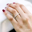0.6 ctw Round Brilliant Lab Diamonds French Pavé Half Band in Platinum (Main View)