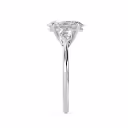 High Quality Diamonds Oval and Pear Diamond Engagement Ring in White Gold (Side View)