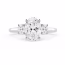 Lab Diamonds Oval Three Stone Setting in White Gold (Main View)
