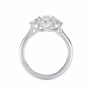 Hand Selected Lab Diamonds set in White Gold Oval Three Stone Setting (Profile View)