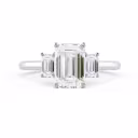 Lab Diamonds set in White Gold Emerald Three Stone Setting (Main View)