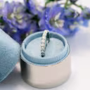 1.35 ct Round Lab Created Diamonds set in Platinum U Pavé Three Quarter Band (Side View)