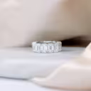 14.0 ctw Lab Created Diamonds Emerald Eternity Band in Platinum (Main View)