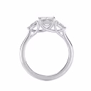 Lab Created Diamonds Emerald and Pear Setting in White Gold (Profile View)