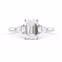 High Quality Diamonds Emerald and Pear Diamond Engagement Ring in White Gold (Main View)