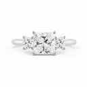 Diamonds set in White Gold Princess Three Stone Setting (Main View)