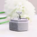 Platinum Oval Halo Pavé Diamond Engagement Ring featuring 2.75 ctw Man Made Diamonds (Side View)