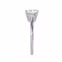 Lab Diamonds Cushion and Trapezoid Diamond Engagement Ring in White Gold (Side View)