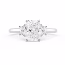 High Quality Lab Diamonds Cushion and Trapezoid Diamond Engagement Ring in White Gold (Main View)