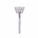 White Gold Cushion and Trapezoid Diamond Engagement Ring featuring Exceptional Quality Man Made Diamonds (Side View)