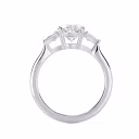 Hand Selected Diamonds set in White Gold Oval and Trillion Setting (Profile View)